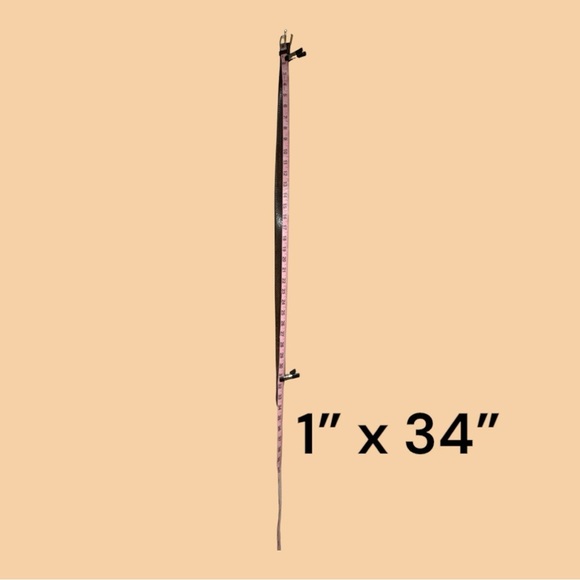 Snake Skin Brown Leather Belt 1” Wide x 34” Long Gold Tone Buckle - Picture 6 of 6